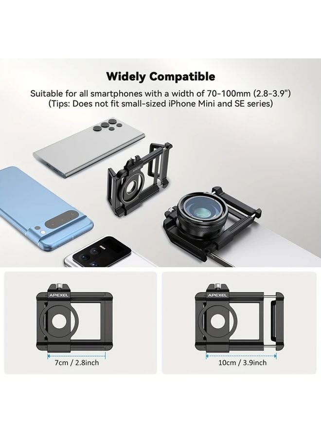 Apexel 2in1 عدسة تكبير ماكرو فتحة عدسة F1 05 مع مرشح CPL أسود للهواتف الذكية - Image 2